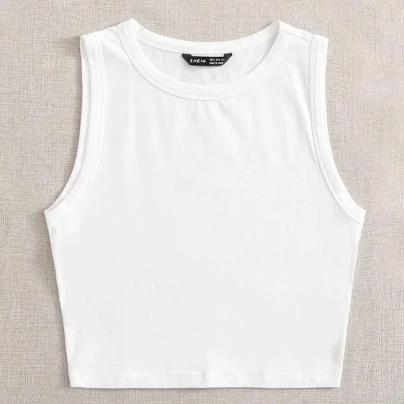 Débardeur Court Shein - Taille S, Couleur Beige, Occasion Très Bon état